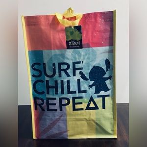 Disney Stitch Reusable bag Surf Chill Repeat. 13.5in X 19in X 8in